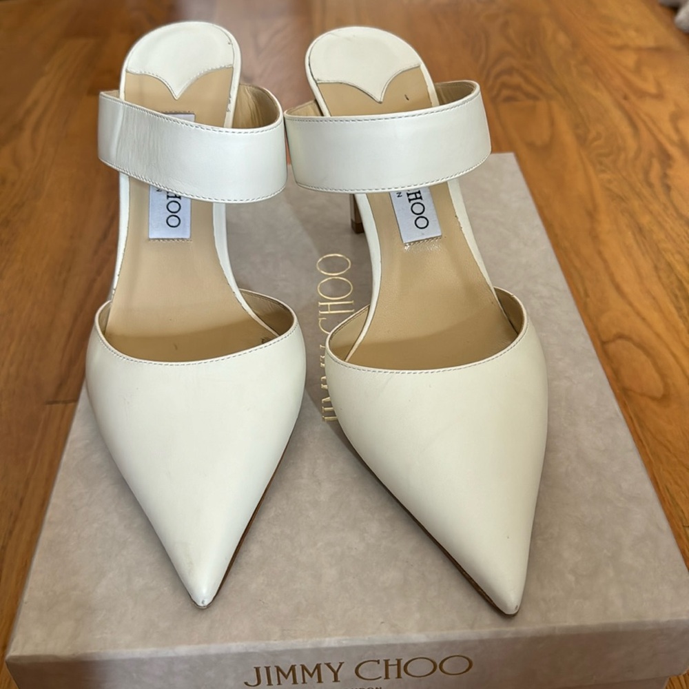 White Bridal Jimmy Choo pumps